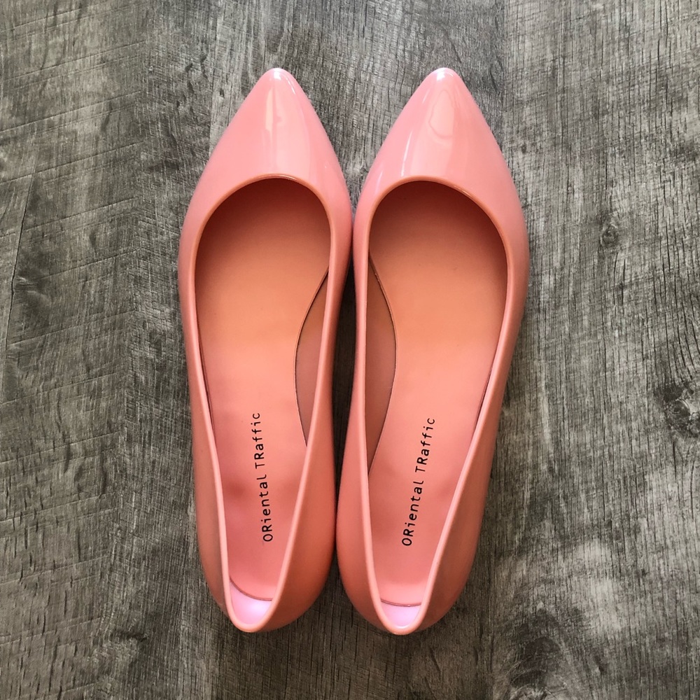 Pink Jelly flats (Listed 38 but feels like US 7)